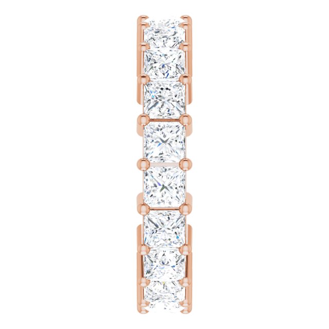 10K Gold Square Lab-Grown Diamond Shared-Prong Eternity Band – 3.5x3.5 mm Stones - Rose Gold - view 4