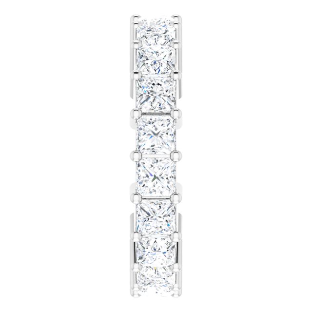 10K Gold Square Natural Diamond Shared-Prong Eternity Band – 3.5x3.5 mm Stones - White Gold - view 4