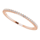 10K Gold Round Natural Diamond Shared-Prong Eternity Band – 1 mm Stones - Rose Gold - view 5