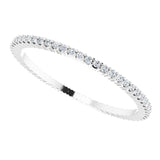 10K Gold Round Lab-Grown Diamond Shared-Prong Eternity Band – 1 mm Stones - White Gold - view 5