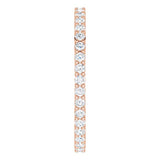 10K Gold Round Lab-Grown Diamond Shared-Prong Eternity Band – 1.5 mm Stones - Rose Gold - view 4