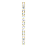 14K Gold Round Lab-Grown Diamond Shared-Prong Eternity Band – 1.5 mm Stones - Yellow Gold - view 4
