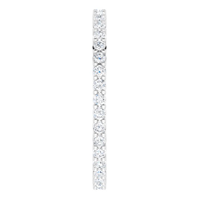 10K Gold Round Lab-Grown Diamond Shared-Prong Eternity Band – 1.5 mm Stones - White Gold - view 4