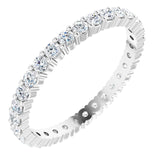 14K Gold Round Natural Diamond Shared-Prong Eternity Band – 2 mm Stones - White Gold