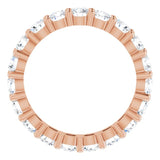 10K Gold Round Lab-Grown Diamond Shared-Prong Eternity Band – 3.5 mm Stones - Rose Gold - view 2