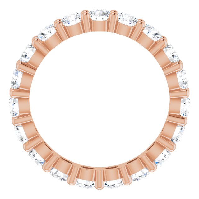 10K Gold Round Lab-Grown Diamond Shared-Prong Eternity Band – 3.5 mm Stones - Rose Gold - view 2