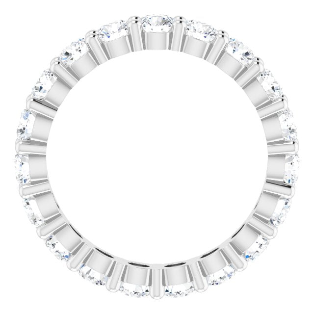 10K Gold Round Lab-Grown Diamond Shared-Prong Eternity Band – 3.5 mm Stones - White Gold - view 2