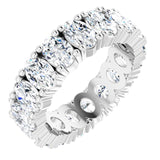 14K Gold Oval Natural Diamond Shared-Prong Eternity Band – 6x4 mm Stones - White Gold