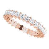 10K Gold Square Natural Diamond Shared-Prong Eternity Band – 2.25x2.25 mm Stones - Rose Gold - view 5
