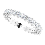 10K Gold Square Natural Diamond Shared-Prong Eternity Band – 2.25x2.25 mm Stones - White Gold - view 5