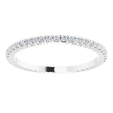 10K Gold Round Lab-Grown Diamond Shared-Prong Eternity Band – 1.3 mm Stones - White Gold - view 3