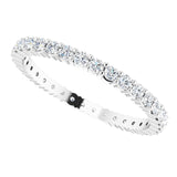 10K Gold Round Lab-Grown Diamond Shared-Prong Eternity Band – 1.75 mm Stones - White Gold - view 5