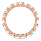 10K Gold Round Lab-Grown Diamond Shared-Prong Eternity Band – 3.5 mm Stones - Rose Gold - view 2