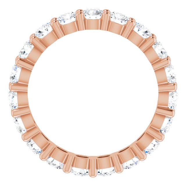 10K Gold Round Lab-Grown Diamond Shared-Prong Eternity Band – 3.5 mm Stones - Rose Gold - view 2