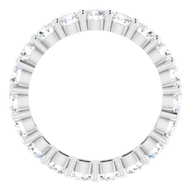 10K Gold Round Natural Diamond Shared-Prong Eternity Band – 3.5 mm Stones - White Gold - view 2