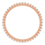 10K Gold Round Natural Diamond Shared-Prong Eternity Band – 1.3 mm Stones - Rose Gold - view 2