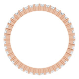 10K Gold Square Lab-Grown Diamond Shared-Prong Eternity Band – 1.5x1.5 mm Stones - Rose Gold - view 2