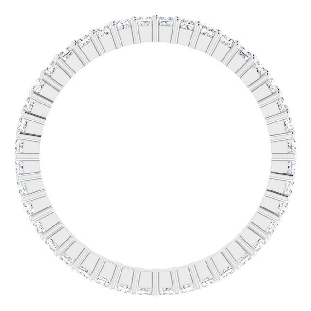 10K Gold Square Natural Diamond Shared-Prong Eternity Band – 1.5x1.5 mm Stones - White Gold - view 2
