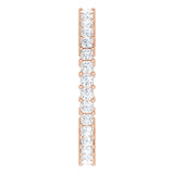 10K Gold Square Natural Diamond Shared-Prong Eternity Band – 1.75x1.75 mm Stones - Rose Gold - view 4
