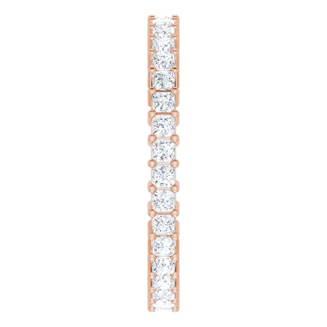 10K Gold Square Natural Diamond Shared-Prong Eternity Band – 1.75x1.75 mm Stones - Rose Gold - view 4