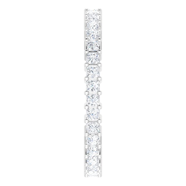 10K Gold Square Natural Diamond Shared-Prong Eternity Band – 1.75x1.75 mm Stones - White Gold - view 4