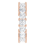 10K Gold Square Lab-Grown Diamond Shared-Prong Eternity Band – 4x4 mm Stones - Rose Gold - view 4