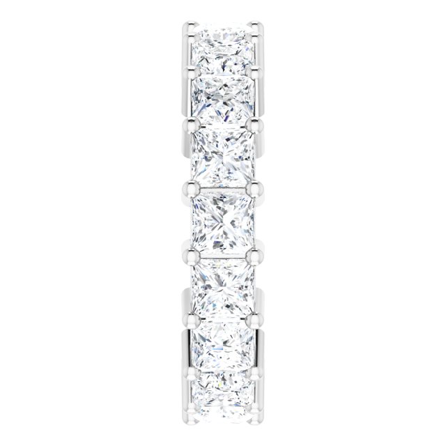 10K Gold Square Lab-Grown Diamond Shared-Prong Eternity Band – 4x4 mm Stones - White Gold - view 4