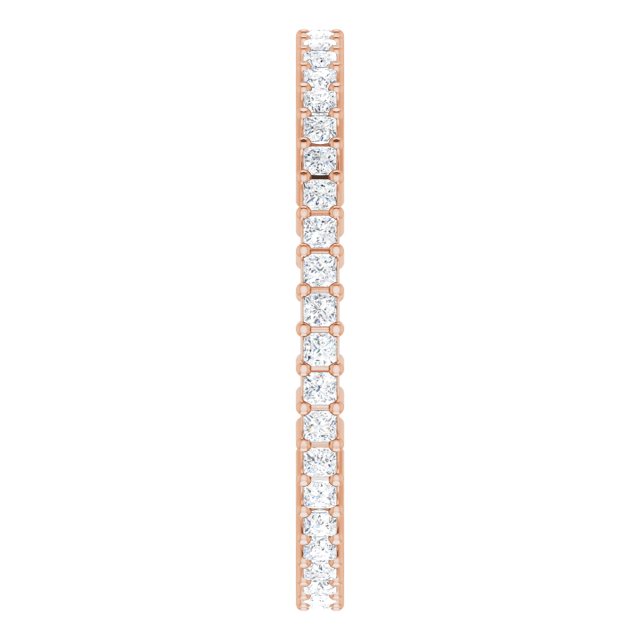 10K Gold Square Lab-Grown Diamond Shared-Prong Eternity Band – 1.25x1.25 mm Stones - Rose Gold - view 4