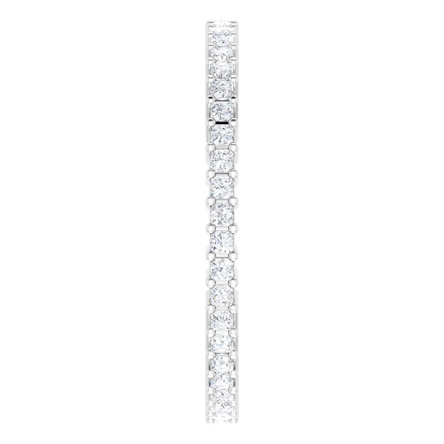 10K Gold Square Lab-Grown Diamond Shared-Prong Eternity Band – 1.25x1.25 mm Stones - White Gold - view 4