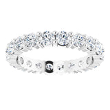 10K Gold Round Natural Diamond Shared-Prong Eternity Band – 3.2 mm Stones - White Gold - view 3