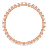 10K Gold Round Lab-Grown Diamond Shared-Prong Eternity Band – 1.75 mm Stones - Rose Gold - view 2