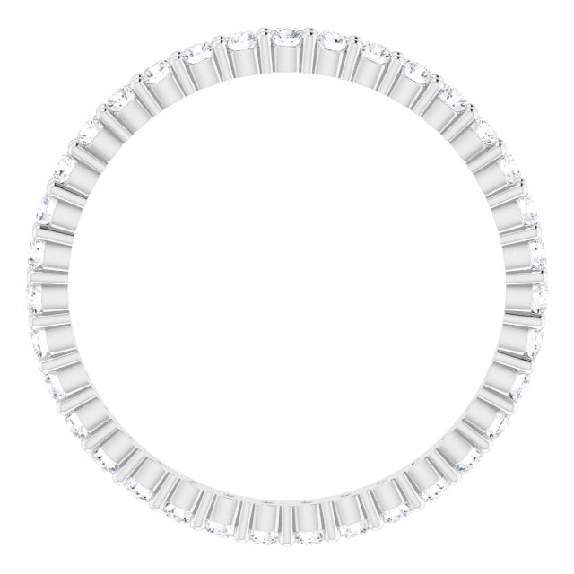 10K Gold Round Natural Diamond Shared-Prong Eternity Band – 1.75 mm Stones - White Gold - view 2
