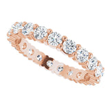 10K Gold Round Lab-Grown Diamond Shared-Prong Eternity Band – 3 mm Stones - Rose Gold - view 5