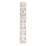 10K Gold Round Lab-Grown Diamond Shared-Prong Eternity Band – 3.5 mm Stones - Rose Gold - view 4