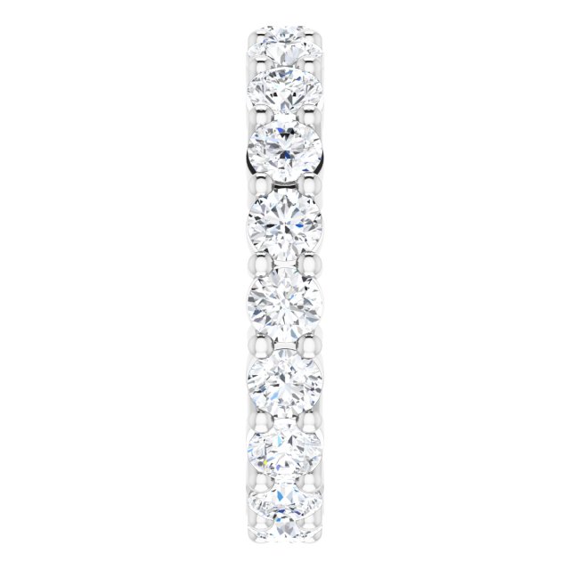 10K Gold Round Lab-Grown Diamond Shared-Prong Eternity Band – 3.5 mm Stones - White Gold - view 4
