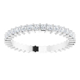 10K Gold Square Natural Diamond Shared-Prong Eternity Band – 1.75x1.75 mm Stones - White Gold - view 3
