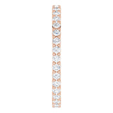 10K Gold Round Lab-Grown Diamond Shared-Prong Eternity Band – 1.7 mm Stones - Rose Gold - view 4