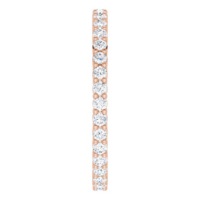 10K Gold Round Lab-Grown Diamond Shared-Prong Eternity Band – 1.7 mm Stones - Rose Gold - view 4