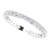 10K Gold Round Natural Diamond Shared-Prong Eternity Band – 2 mm Stones - White Gold - view 5