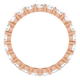 10K Gold Round Natural Diamond Shared-Prong Eternity Band – 3 mm Stones - Rose Gold - view 2