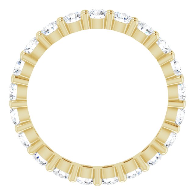 14K Gold Round Lab-Grown Diamond Shared-Prong Eternity Band – 3 mm Stones (1 3/4–2 1/3 CTW) - Yellow Gold - view 2