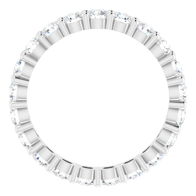 10K Gold Round Lab-Grown Diamond Shared-Prong Eternity Band – 3 mm Stones - White Gold - view 2