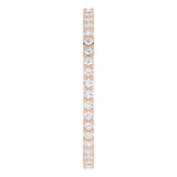 10K Gold Round Natural Diamond Shared-Prong Eternity Band – 1.3 mm Stones - Rose Gold - view 4