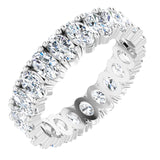 10K Gold Oval Natural Diamond Shared-Prong Eternity Band – 5x3 mm Stones - White Gold