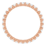 10K Gold Round Natural Diamond Shared-Prong Eternity Band – 2 mm Stones - Rose Gold - view 2