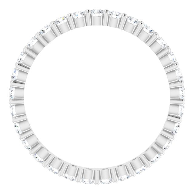 10K Gold Round Natural Diamond Shared-Prong Eternity Band – 2 mm Stones - White Gold - view 2