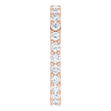 10K Gold Round Natural Diamond Shared-Prong Eternity Band – 2.25 mm Stones - Rose Gold - view 4