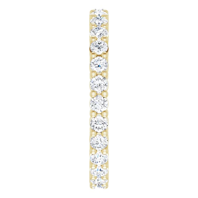 14K Gold Round Lab-Grown Diamond Shared-Prong Eternity Band – 2.25 mm Stones - Yellow Gold - view 4