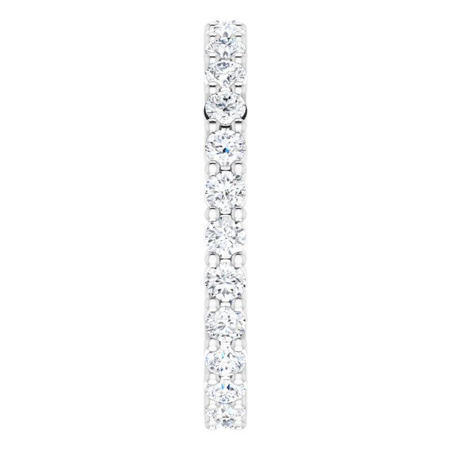 10K Gold Round Natural Diamond Shared-Prong Eternity Band – 2.25 mm Stones - White Gold - view 4