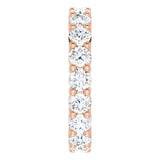 10K Gold Round Natural Diamond Shared-Prong Eternity Band – 3.75 mm Stones - Rose Gold - view 4